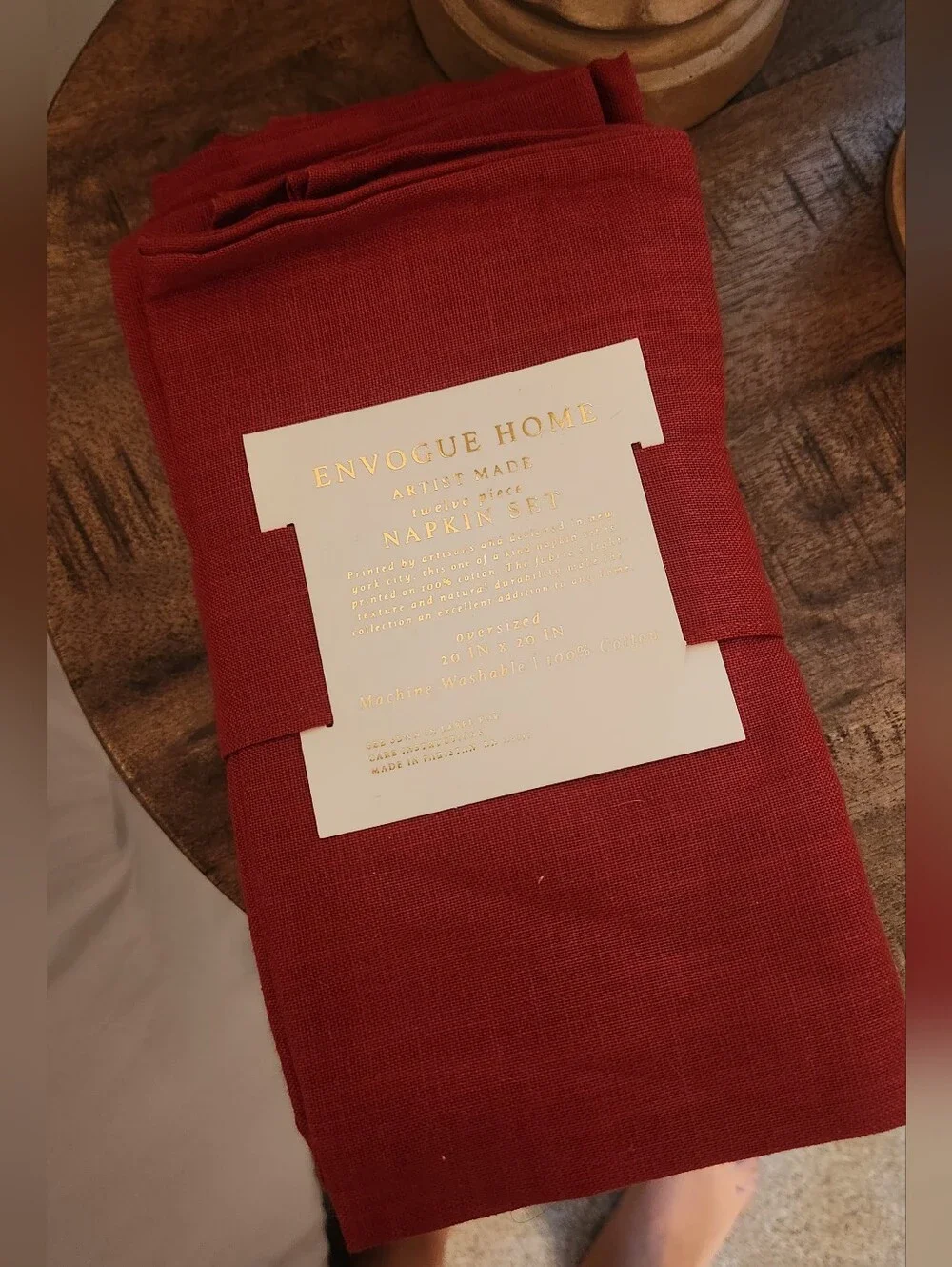 Envogue Home Oversized Napkin Set - Deep Rust Red